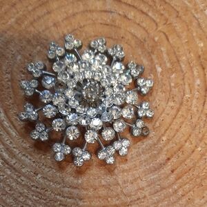 Sparkling Silver Crystal Brooch